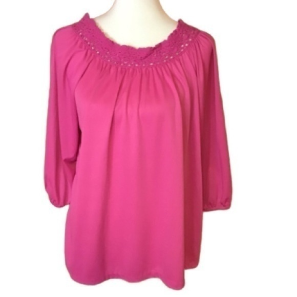 3 for 20 $ bundle Vintage 70s hot pink muumuu tunic shirt - Picture 1 of 7